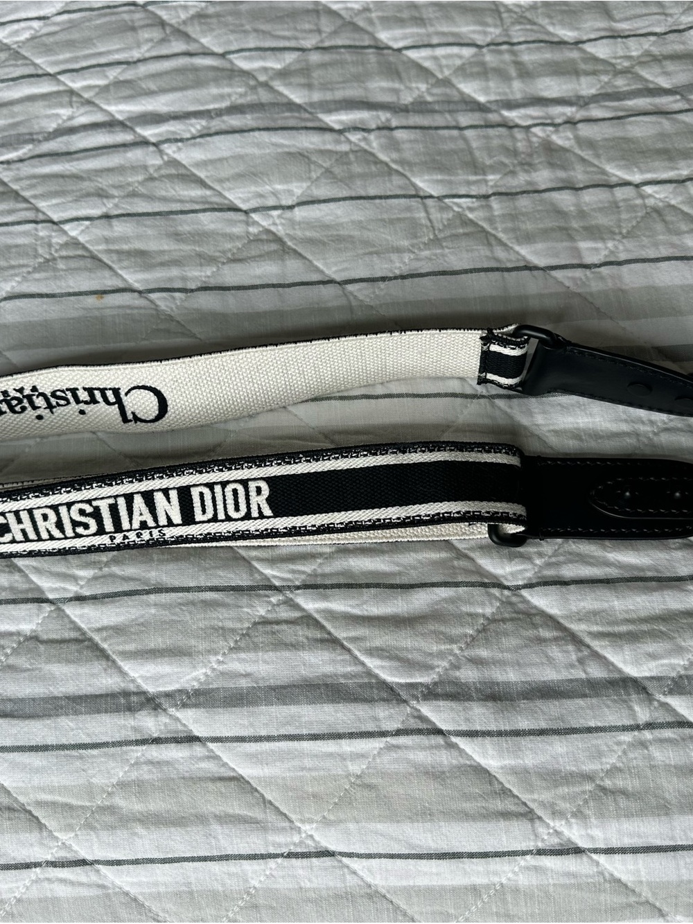 Dior Black and White Christian Dior Canvas Shoulder Strap